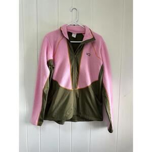 Kari Traa Pink and Olive Green Fleece Jacket